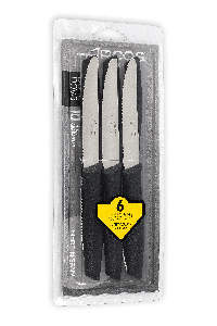 ENSEMBLE DE TABLE NOVA - Ensemble de 6 couteaux de table avec lame dentelée et pointe arrondie, parfaits pour couper les aliments sur la table.