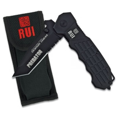 Navaja Táctica Rui con Mango Aluminio y Hoja de Acero Inox Titanium Coated 9.5 cm Incluye Funda Nylon RUI 19099