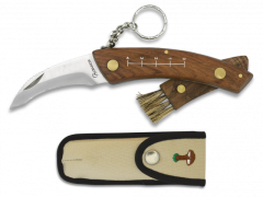 Couteau Sethera Albainox Mango Lame en bois en acier inoxydable de 7,5 cm avec porte-clés et brosse en nylon 19120.