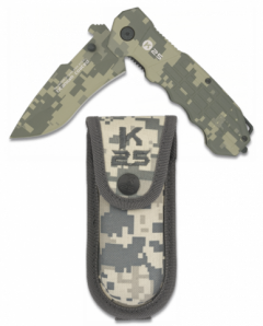 Acu Tactical Razor Rui Con 9.3 Cm lama in acciaio inossidabile rivestito in titanio include punta dell'interruttore di vetro, clip e custodia 19220