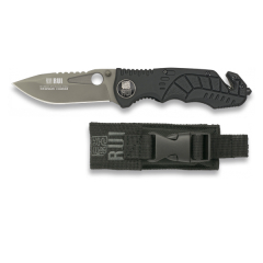 Rui Taktisches Messer, Titanbad, 8.9 cm Klinge, 3 mm Klingenstärke, Glasbruchspitze, Nylonkoffer, 19624