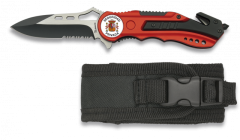 Navaja Albainox Roja. Sierra. Funda. 6.5