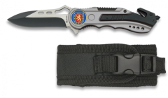 Albainox-Messer, mango Aluminium, Klinge aus 6,5 cm rostfreiem Stahl, Glasbrecherspitze, IPU-Logo