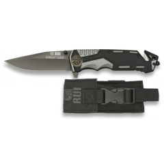 Faca tática Rui cinza - preto, com Mango borracha revestida, lâmina de chapeado titânio 9,4 Cm, inclui cobertura, 19654 c