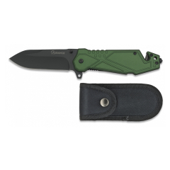 3-teiliger Satz Albainox bestehend aus Survival Paracord, grünem Jagdmesser mit 8,6 cm Klinge und ABS-Etui mit gepolsterter Innenseite, 39067