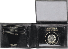 Portefeuille en cuir polyclal avec porte-plaques amovible en cuir nappa Vega Étui 1WG