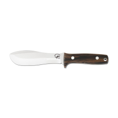 Cuchillo de caza Salamandra con cachas ébano, hoja de 16 cm, 360 gramos de peso, incluye funda de cuero, 204111 + pañuelo desenfunda