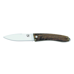 Navaja Salamandra 210051, hoja 1.4116 de 8 cm, mango Bocote de 10 cm, cierre pistón + pañuelo desenfunda