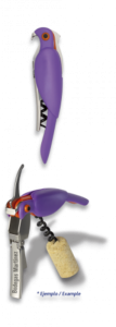 Sacacorchos y abrebotellas Pájaro Morado Top Cutlery, mango de ABS