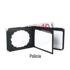 Carteira porta-pratos em pele preta Parabellum 23007 