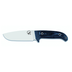 Coltello Salamandra 242221, mango mikarta canvas di 13 cm, 270 grammi, totale 25,7 cm, pezzo unico, include copertina in pelle + disegno fazzoletto.