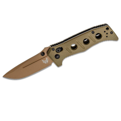 Benchmade STE-273FE-2 Navaja Táctica Mini Adamas con hoja de Acero CPM-CruWear súper fuerte (63-65 HRC), de 19,35 cm con mango G10 verde oliva, clip incluído