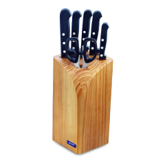 Taco de 4 cuchillos macheta y tijeras Arcos Universal 285100 de acero inoxidable y mango de Polioximetileno  juego de 6 piezas y caja de regalo