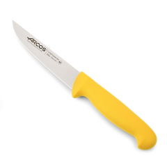 Coltello da cucina Arcos 2900 - Prof 290400 in acciaio inox Nitrum e mango polipropilene ergonomico giallo e lama 13 cm, coperchio del display