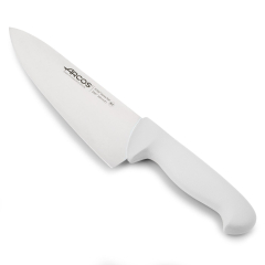 Couteau de chef Arcos 2900 - Prof 290724 en acier inoxydable Nitrum et mango Polypropylène blanc ergonomique avec lame de 20 cm, vitrine.
