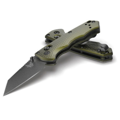 Benchmade STE-290BK-2 Navaja Táctica Immunity Hoja Negro Cobalto Cerakote CPM-M4 super acero (62-64HRC)), de 15,09 cm mango anodizado G10 aluminio T6 verde bosque