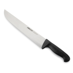 Cuchillo de carnicero Arcos Colour - Prof  291925 de acero inoxidable Nitrum y mango ergonómico de Polipropileno de color negro y hoja de 30 cm, funda display