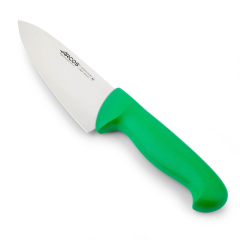 Cuchillo de cocinero Arcos 2900- Prof  292021 de acero inoxidable Nitrum y mango ergonómico de Polipropileno de color verde y hoja de 15 cm, funda display