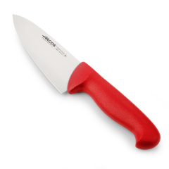 Couteau de chef Arcos Couleur - Prof 292022 acier inoxydable Nitrum et mango lame ergonomique en polypropylène rouge et lame de 15 cm, vitrine.
