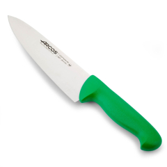 Faca do cozinheiro Arcos cor - Prof 292121 de aço inoxidável Nitrum e ergonômico mango de polipropileno com cor verde e lâmina de 20 cm, tampa visor