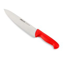 Faca do cozinheiro Arcos cor - Prof 292222 Nitrum inox com ergonômico mango de polipropileno vermelho e lâmina de 25 cm, cobrir o visor