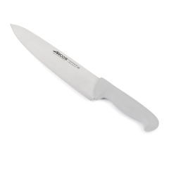 Cuchillo de cocinero Arcos Colour - Prof  292224 de acero inoxidable Nitrum y mango ergonómico de Polipropileno de color blanco y hoja de 25 cm, funda display
