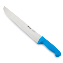 Cuchillo de carnicero  Arcos Colour - Prof  292423  de acero inoxidable Nitrum y mango ergonómico de Polipropileno de color azuil   y hoja de 35 cm, funda display