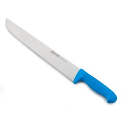 Cuchillo de pescadero (perlado) Arcos Colour - Prof  292523  de acero inoxidable Nitrum y mango ergonómico de Polipropileno de color azul y hoja de 35 cm, funda display