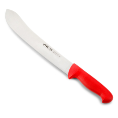 Cuchillo de carnicero  Arcos Colour - Prof  292822  de acero inoxidable Nitrum y mango ergonómico de Polipropileno de color rojo y hoja de 30 cm, funda display