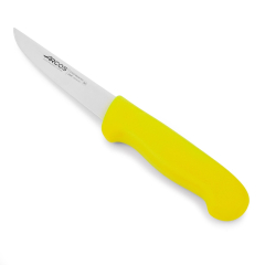 Couteau à désosser Arcos Couleur - Prof 294400 en acier inoxydable Nitrum et mango polypropylène jaune ergonomique avec lame de 13 cm, vitrine.