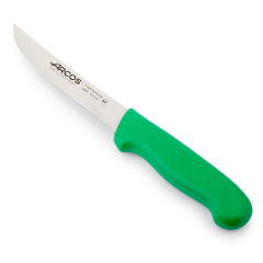 Cuchillo Deshuesador Arcos Colour - Prof  294521  de acero inoxidable Nitrum y mango ergonómico de Polipropileno de color VERDE y hoja de 16 cm, funda display