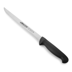 Cuchillo fileteador  Arcos Colour - Prof  295125  de acero inoxidable Nitrum y mango ergonómico de Polipropileno de color negro  y hoja de 20 cm, funda display