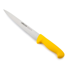 Cuchillo fileteador  Arcos Colour - Prof  295500  de acero inoxidable Nitrum y mango ergonómico de Polipropileno de color amarillo  y hoja de 25 cm, funda display