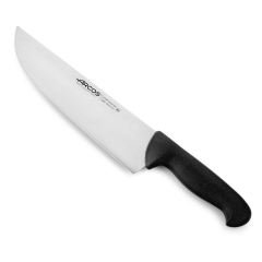 Cuchillo de carnicero Arcos Colour - Prof  296025 de acero inoxidable Nitrum y mango ergonómico de Polipropileno de color negro   y hoja de 25 cm, funda display
