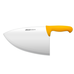 Lendenschurz Arcos Farbe - Prof  298300  aus Nitrum-Edelstahl und mango Ergonomisches gelbes Polypropylen mit 28 cm Klinge und 3 mm Stärke im Etui