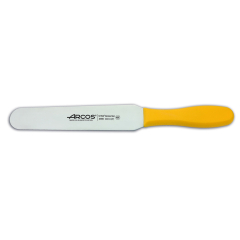 Spatule Arcos Couleur - Prof 299000 en acier inoxydable Nitrum et mango lame ergonomique en polypropylène jaune de 20 cm, en vitrine.