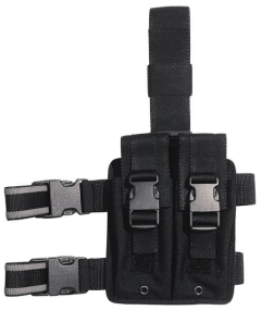 Saco tático para dois carregadores AR70 M16 de nylon acolchoado nas costas em preto Vega Estojo 2K91