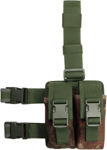 Bolsa táctica de coxa com 4 bolsos para carregadores AR70/90 em nylon verde Vega Estojo 2K93