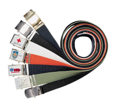 4 cm breiter und 130 langer Segeltuchgurt mit bedruckter Schnalle Vega Holster 2V75