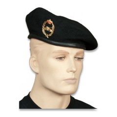 Beret Albainox Avec bouclier d'importation, division blindée, noir, tailles 54 - 60, 30484