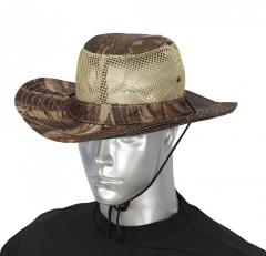 Sombrero Barbaric de color camo hojas marrón, talla aproximada 56 cm