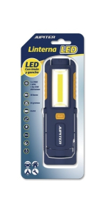 Jupiter Taschenlampe de working led+cob 250lm - mit Magnet und Haken - resistance ip44 - works with 4 batteries aa (not included) - blue colour