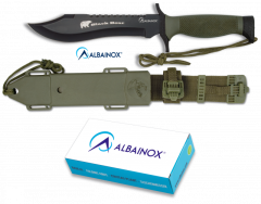 Couteau Martinez Martinez Martinez Albainox Ours noir Mango Pvc et lame en acier inoxydable 18 cm avec étui 31766.