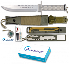 Couteau de survie Martinez Albainox Combat King I Mango Aluminium et lame en acier inoxydable de 20,5 cm avec étui 31771.