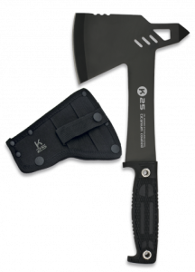 Axt K25 mit mango Gummi, Klinge aus rostfreiem Stahl mit Titanbeschichtung 31,5 Cm iEinschließlich Nylonscheide