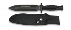 Cuchillo Táctico Martinez Albainox Alb Midway Black con mango ABS y hoja de acero inoxidable de 18 cm. Incluye funda de nylon 