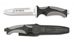 Tauchermesser Albainox Nautilus, mango Gummi und ABS, 11,5 cm Klinge, schwarz