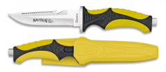 Tauchermesser Albainox Nautilus, mango Gummi und ABS, 11,5 cm Klinge, gelb