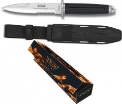 Cuchillo de supervivencia estilo japonés Tokisu modelo Ishida. Con sierra en la hoja y hoja de 15cm