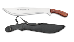 Albainox Machete Cutter, lama in acciaio inossidabile da 37 cm, con mango legno, rivestimento in nylon